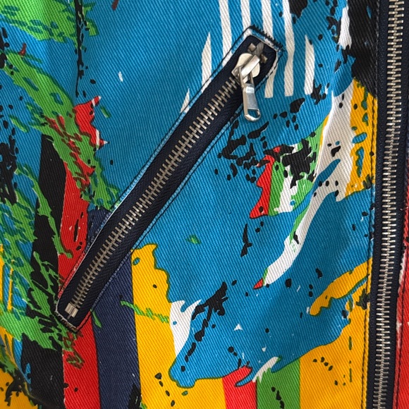 Colorful Abstract Leather Jacket - Picture 2 of 11